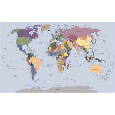 IMPOL TRADE 2142 VE XXXL Vliesová fototapeta mapa světa rozměr 416 cm x 254 cm