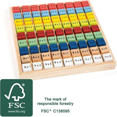 Small foot by Legler Small Foot Dřevěná vzdělávácí tabulka násobilka