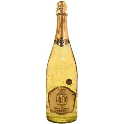 Goldvin Všetko najlepšie k narodeninám "40" so zlatými lupienkami 0,75 l (čistá fľaša)