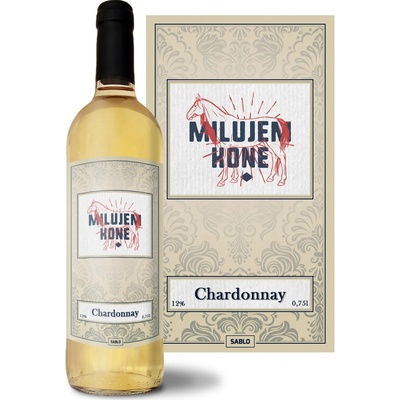Sablio Milujem kone Chardonnay biele suché víno 12 % 0,75 l (čistá fľaša)