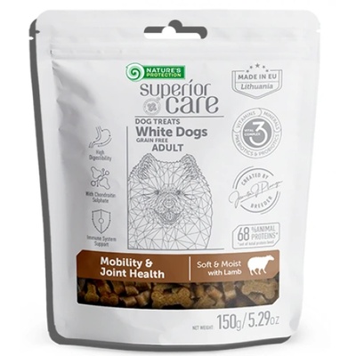 AKVATERA Nature's Protection DOG - Superior Care White Dogs Mobility & Joint Health with Lamb, лакомство за бели кучета с агне - за добра мобилност и здрави стави 150 гр, Литва
