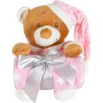 Cangaroo Бебешко одеяло с мека играчка Cangaroo - Addie Bear, 90 х 75 cm, розово (111963) - baby