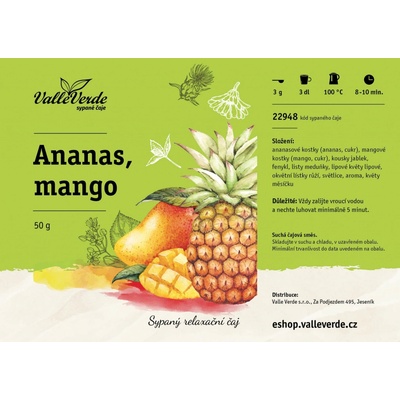 Valle Verde Ananas Mango sypaný čaj 50 g