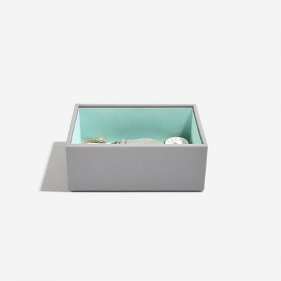 Stackers box na šperky Grey Mint Mini Open tyrkysová
