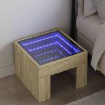 vidaXL Нощна масичка с Infinity LED сонома дъб 40x40x30 см (3284072)