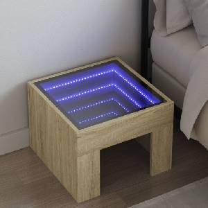 vidaXL Нощна масичка с Infinity LED сонома дъб 40x40x30 см (3284072)