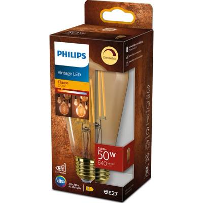 Philips LED žiarovka E27, filament 5.8W, 640lm, 2200K