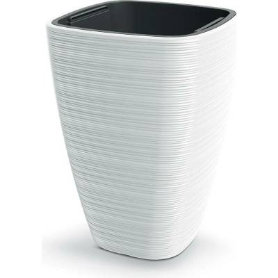 Prosperplast Plastový květináč Venas Square bílý, 28,9 cm