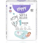Bella Baby Happy Soft&Delicate еднократни пелени с каналчета Newborn 2-5 kg 82 бр