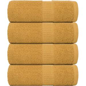 vidaXL Кърпи за гости FROGN 4 бр. Златисти 30x50 см 360 г/м2 (136804)