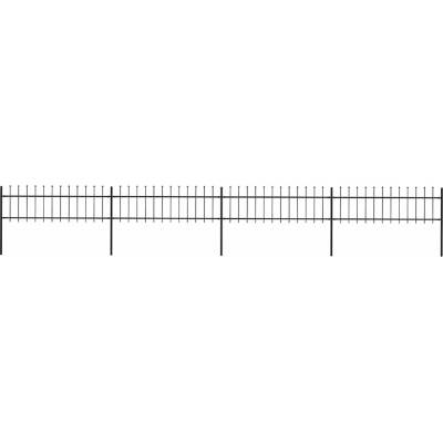 OMAXI Zahradní plot s kopím nahoře ocelový 671 x 60 cm černý 710174
