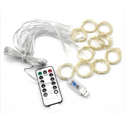 HARAHU Led светлинна завеса с дистанционно управление (2м, 200 led крушки) - Бяла kp36899 (36899)