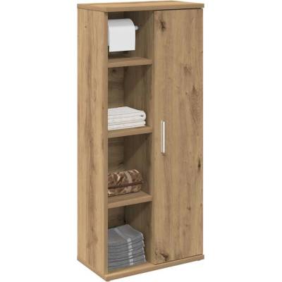vidaXL Шкаф за баня с държач за ролки, дъб артизан, 39x22x90 см (858532)