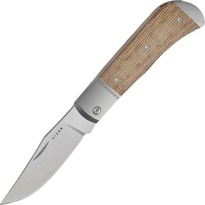 Kizer Trestle 14C28N, Satén, Titan & Micarta V3761A1