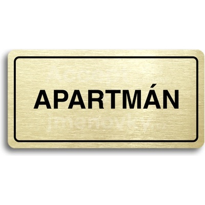 ACCEPT Piktogram APARTMÁN - zlatá tabulka - černý tisk