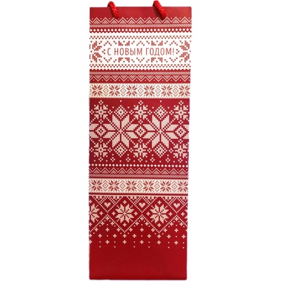 Dárková taška na víno červená NR!