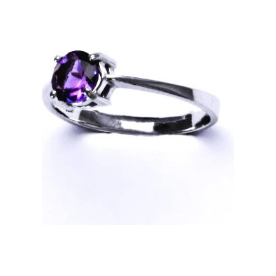 Čištín Zlatý prsten přírodní ametyst tmavý bílé i žluté zlato T 1250