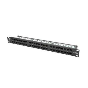 Lanberg Пач панел, Lanberg patch panel 48 port 1U CAT. 5E, black (PPU5-1048-B) - smartx