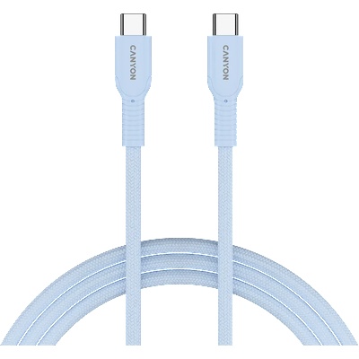 CANYON cable OnWire 60CL C-C 60W COLOR Braided 1m Light Blue