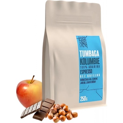 CrossCafe Tumbaga bezkofeinová pražená káva zrnková 250 g