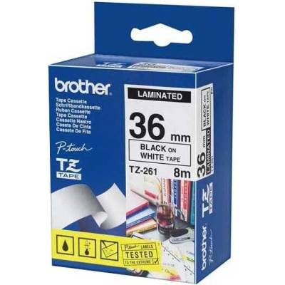 Brother páska TZE-261 bílá černá 36 mm