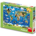 Dino - Puzzle Map of animals - 100 piese