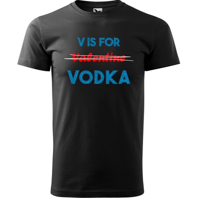 Sablio tričko s potiskem V is for Vodka černé