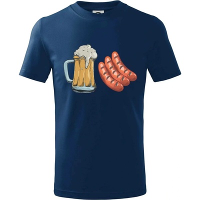 Pivo a klobása Tričko dětské bavlněné Půlnoční modrá