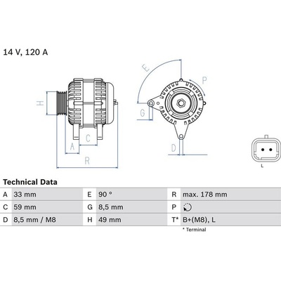 BOSCH 0 986 045 241 generátor (0986045241)
