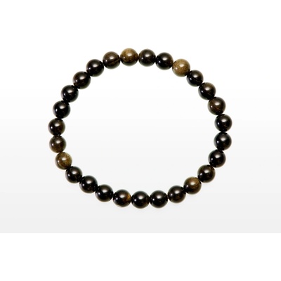 SVĚT KAMENŮ s.r.o. Obsidián zlatý náramek pánský 8 mm 00139007