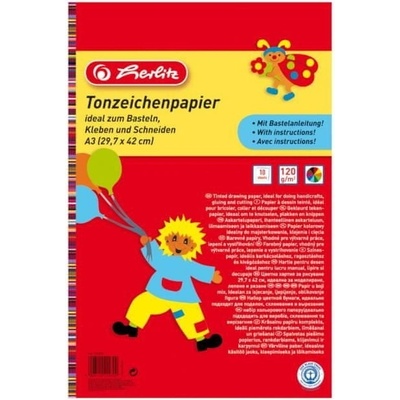 Farebný papier Herlitz 10 listov A3 lep.blok 120g