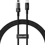 Baseus Кабел USB-C към Lightning, бързо зареждане 20 W, 2 m - Baseus Gem (P1037300111111-01) - Cluster Black
