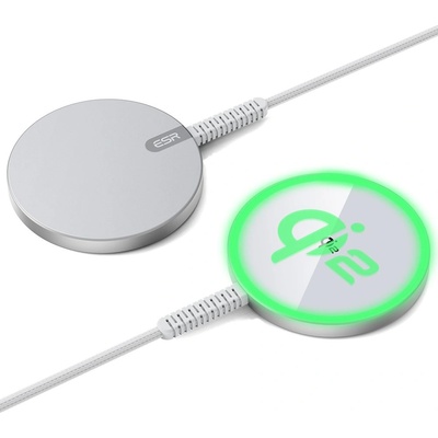 ESR Безжично зарядно устройство, съвместимо с MagSafe - ESR HaloLock - сребристо