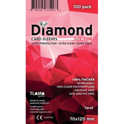 TLAMA games Obaly na karty Diamond Pink: Tarot 70x120 mm – Zboží Dáma