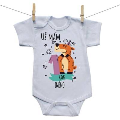 Boodyy Body s krátkým rukávem Už mám 1 rok se zvířátkem