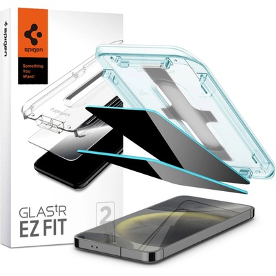 Spigen Затъмняващ Протектор за Samsung S24 Plus, Spigen Privacy Glass tR EZ Fit 2бр. , Черен (AGL07626)