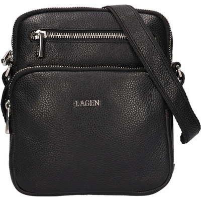 Lagen pánská kožená crossbody taška 6048 BLK