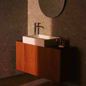 Ideal Standard Стенен шкаф Ideal Standard Atelier Conca, 1 чекмедже и плот с централен изрез, 120 см, цвят тъмен орех (T3937Y5)