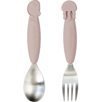 Done by deer Детски прибори за хранене Sea Yummy розови 2 части (1116741)