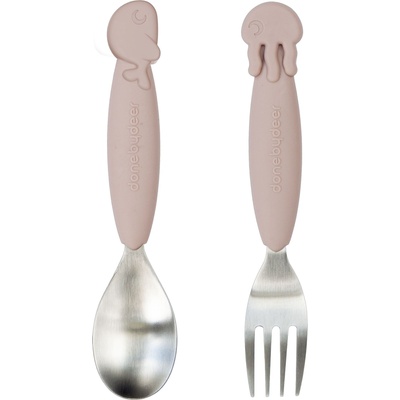 Done by deer Детски прибори за хранене Sea Yummy розови 2 части (1116741)