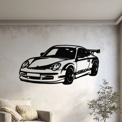 dřevo života Dřevěný obraz Porsche 911 GT3 RS Rozměry (cm): 95x46, Zvolte barvu dekoru: Černá