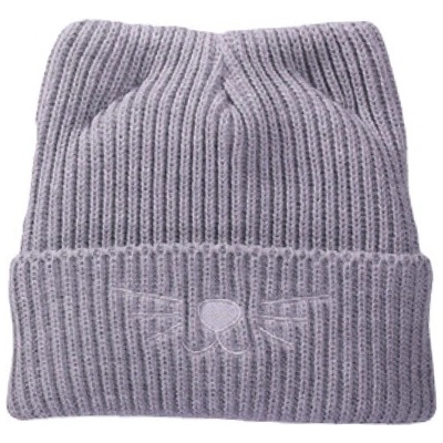Pletex pletená čepice s výšivkou P362 Světle šedá