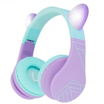 PowerLocus P1 Kids Cat Ears teal/purple Слушалки