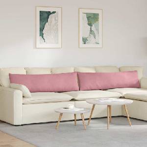 vidaXL Диван възглавници 2 pcs Розово 145 x 40 см Кордюрова тъкан (42013846)