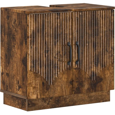 vidaXL Шкаф за мивка в баня HOORN Опушен дъб 59, 5 x 31, 5 x 56 см (897230)