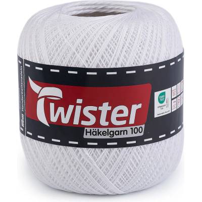 Bavlněná příze háčkovací Häkelgarn 100 g, střední, 1 (010) bílá