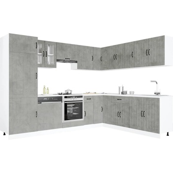 vidaXL Комплект кухненски шкафове от 14 части Lucca, инженерно дърво (3314985)