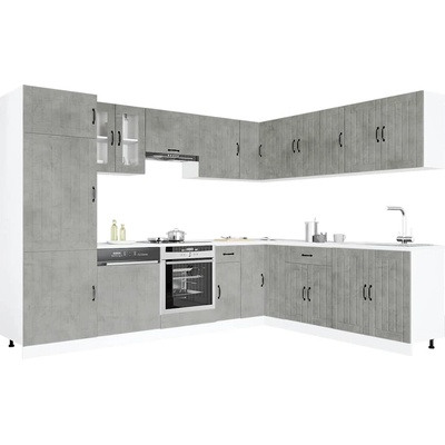 vidaXL Комплект кухненски шкафове от 14 части Lucca, инженерно дърво (3314985)