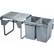 Wireli Výsuvný odpadkový kôš 450 mm - 2 x 20 L s úchytmi dvierok / Šedý
