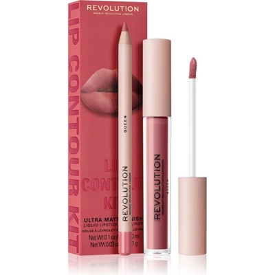 Revolution Beauty Lip Contour Kit комплект за устни цвят Queen 2 бр